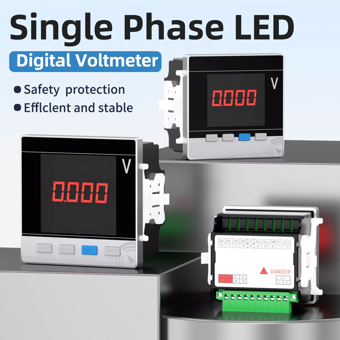 Egyfázisú LED digitális voltmérő