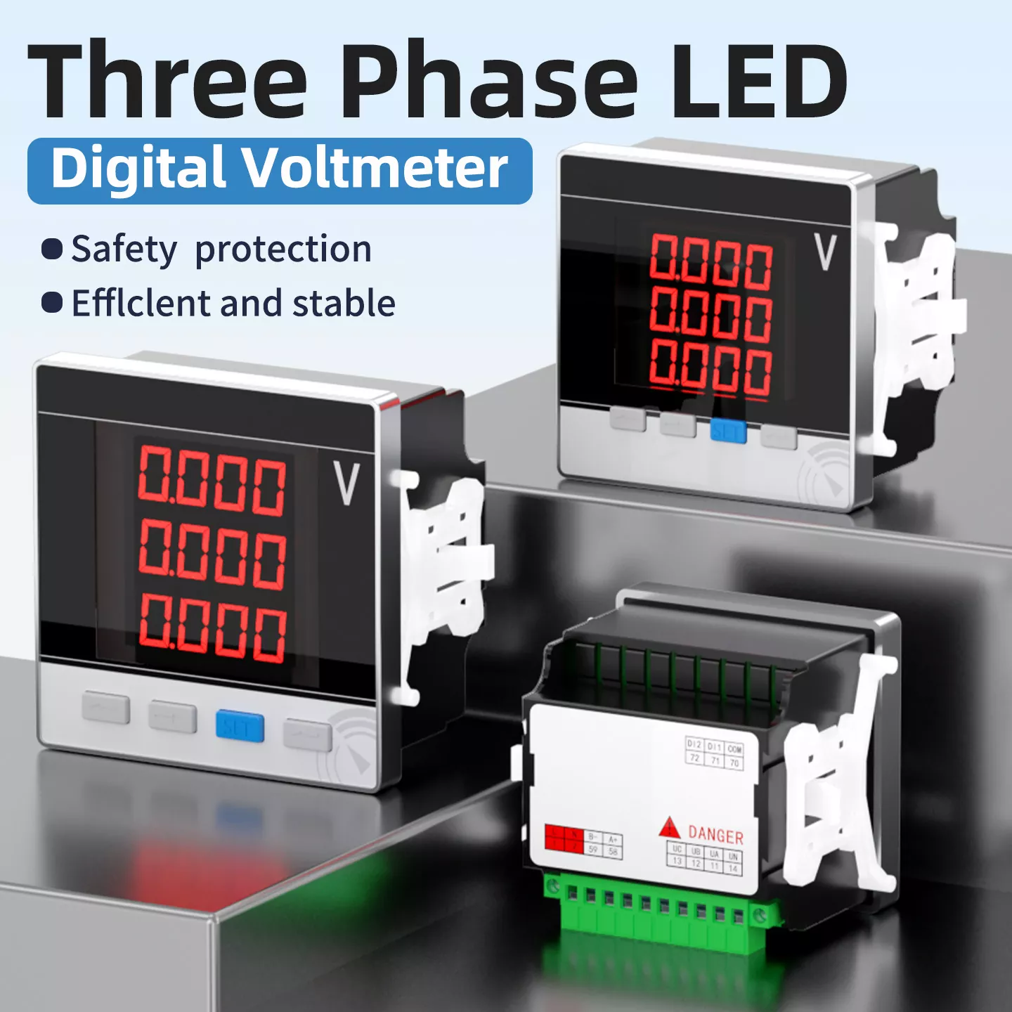 Háromfázisú LED digitális voltmérő